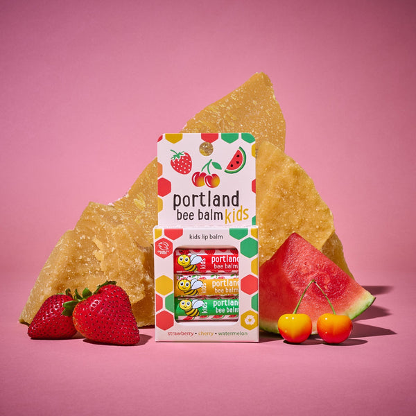 NEW! Assorted Kids Lip Balm 3-Pack (Mt. Hood Strawberry, Rainier Cherry, Cascade Watermelon)